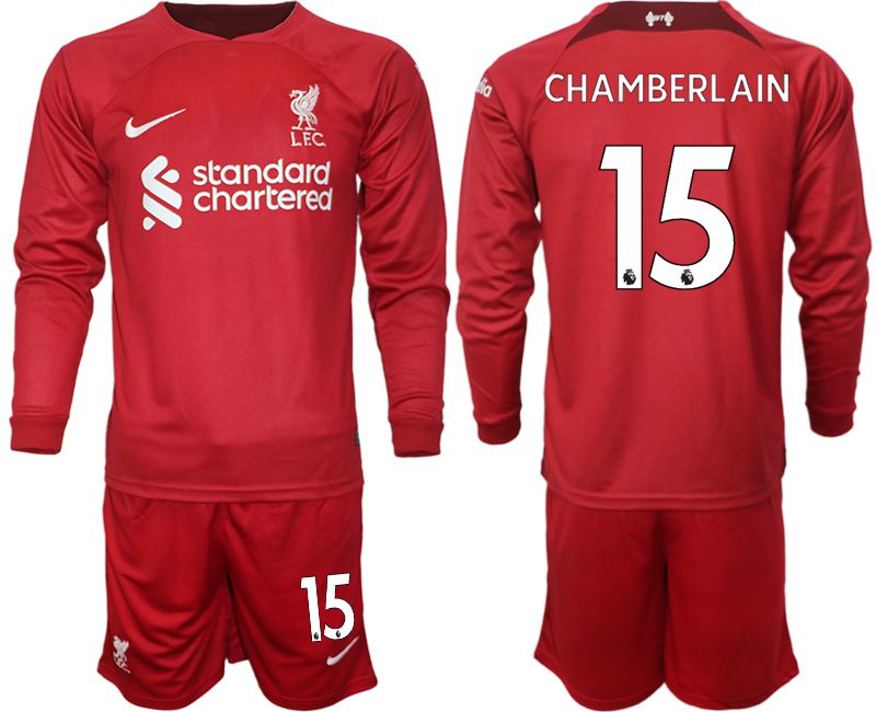 Men 2022-2023 Club Liverpool home long sleeves red 15 Soccer Jersey